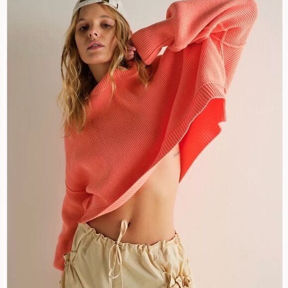 New Free People Easy Street Crop
Pullover, XL Guava Juice Coral - Picture 1 of 11